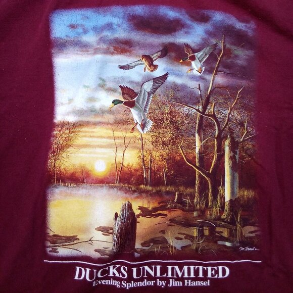 Vintage Ducks Unlimited Evening Splendor Jim Hansel T-Shirt - Picture 1 of 6